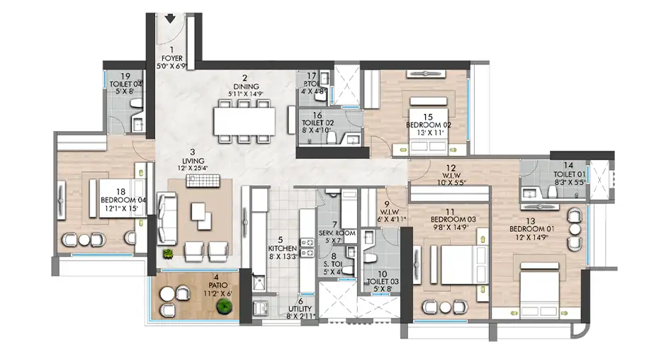 Rustomjee Verdant Vistas Thane 4 BHK Floor Plan Rustomjee Verdant Vistas Thane 4 BHK Floor Plan